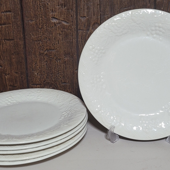 6 FOURSEASON Dinner Plates. White In Color. - Picture 1 of 5